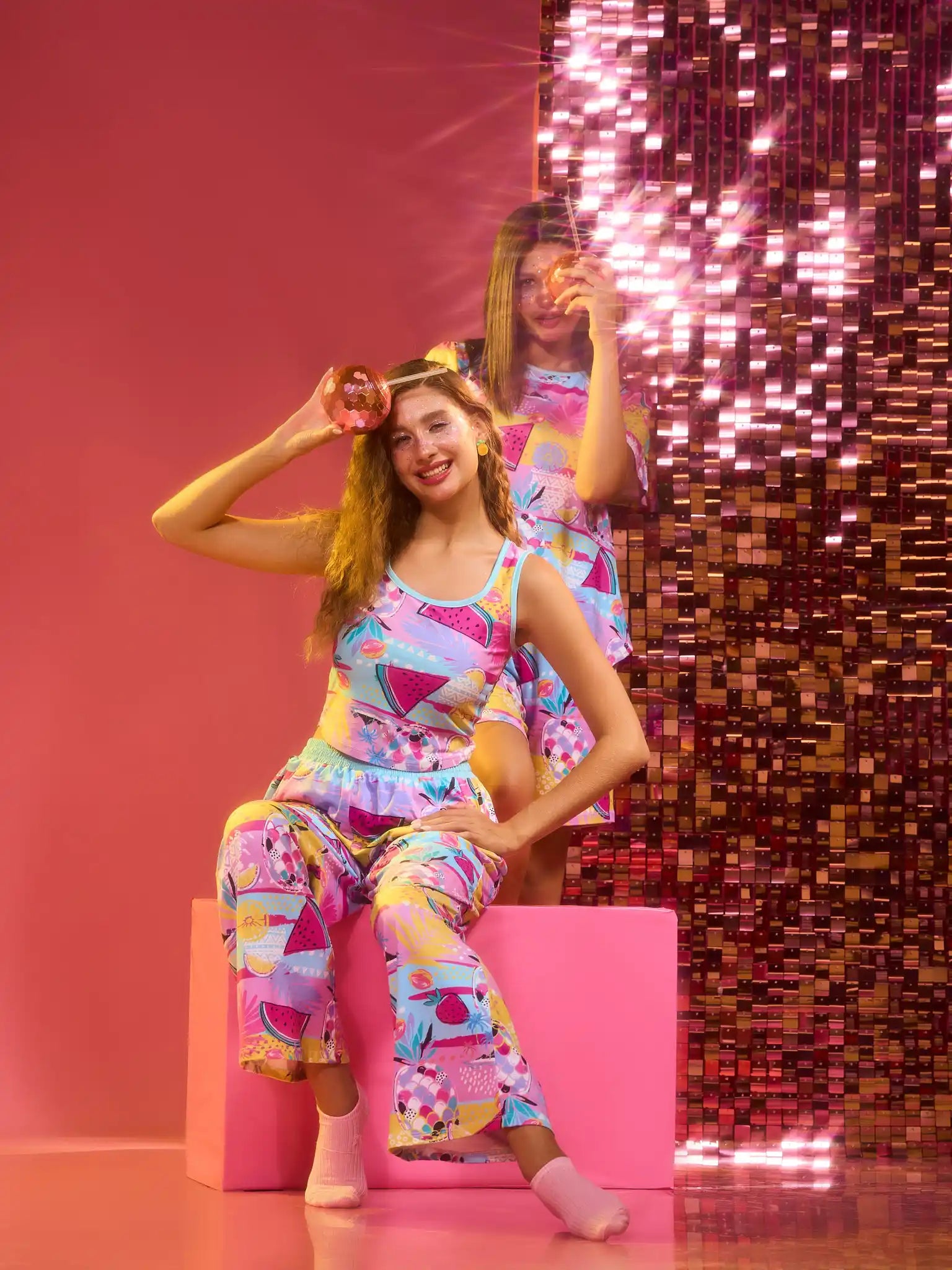 Tropical Wide Leg Pants