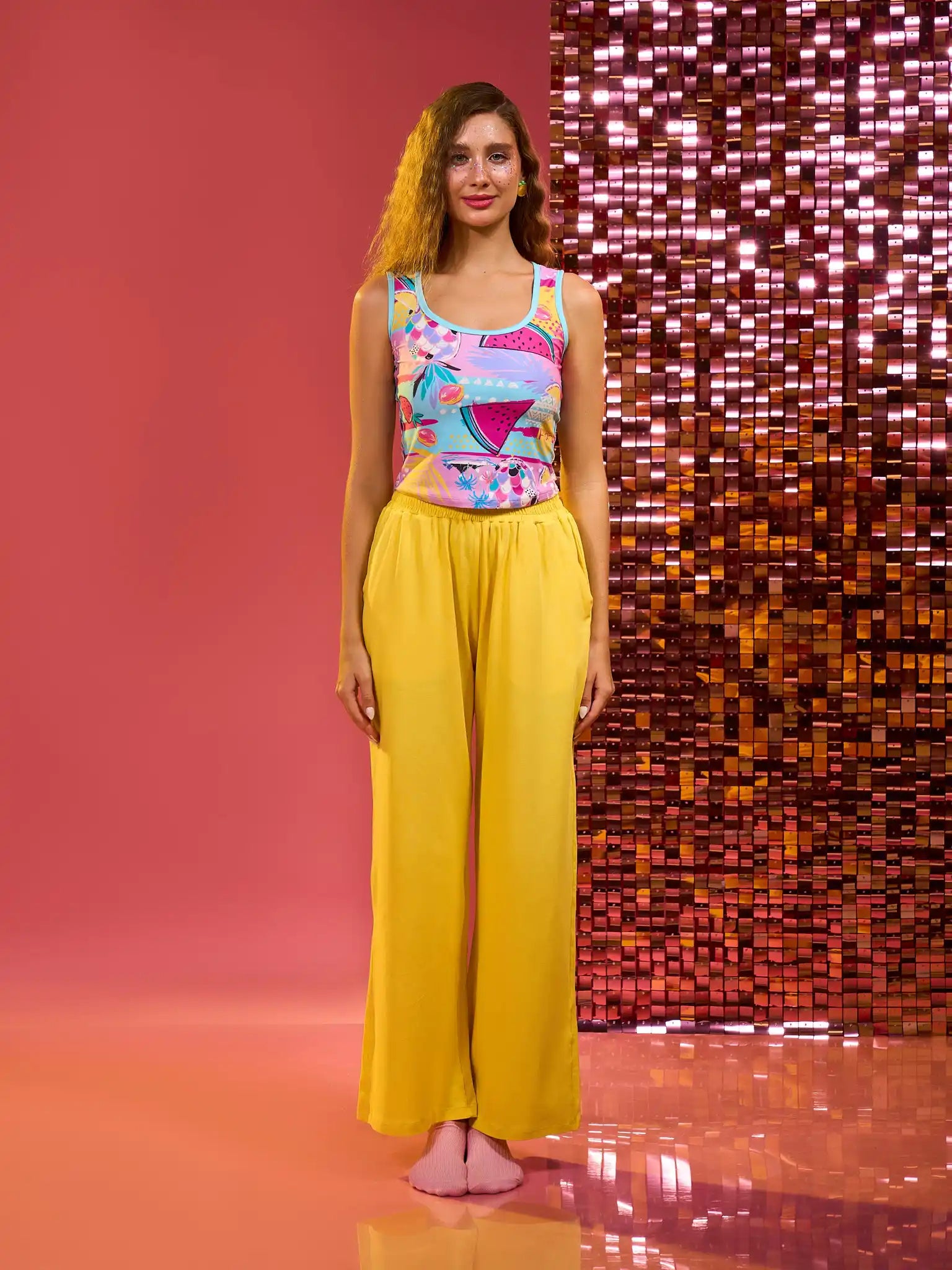 Yellow Pop WIde Leg Pants